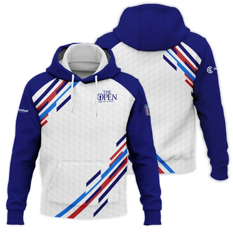 Special Release Cleveland Golf 152nd Open Championship Blue Red Straight Line White Background Hoodie Shirt All Over Prints HOTOP090724A01CLEHD