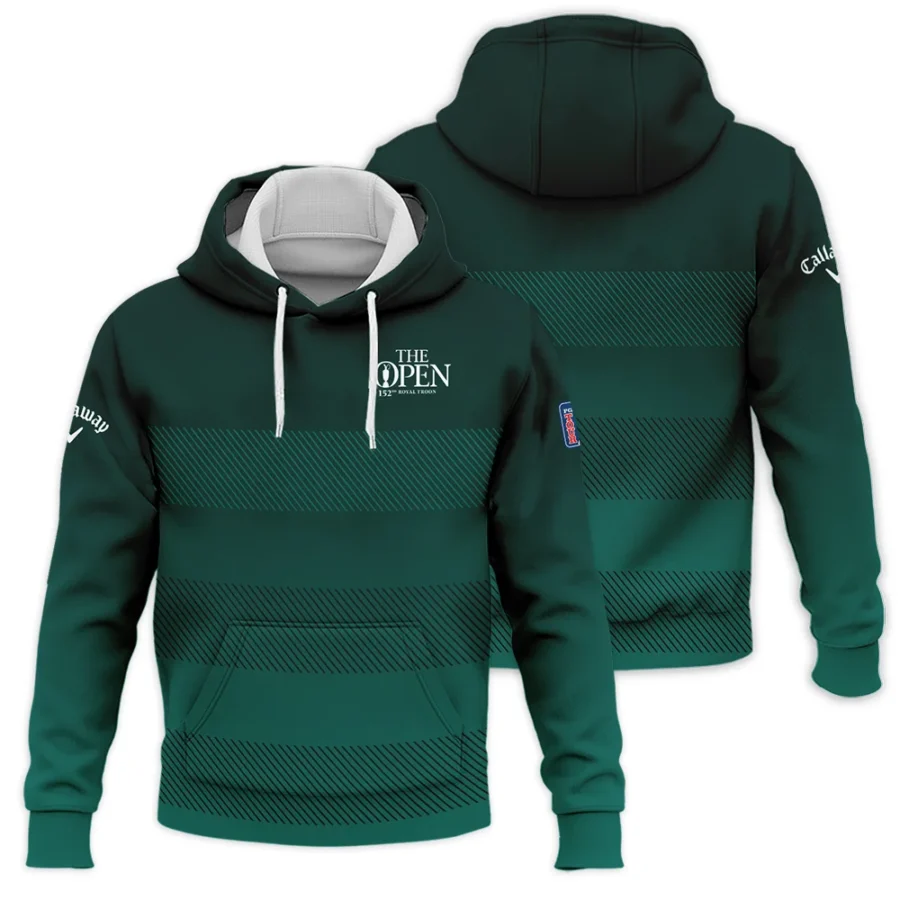 152nd Open Championship Callaway Dark Green Gradient Line Pattern Hoodie Shirt All Over Prints HOTOP280624A01CLWHD