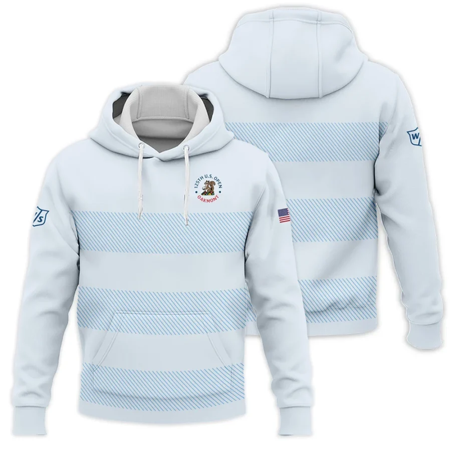 Hoodie Shirt Wilson Staff 125th US Open Championship Light Blue Background Line Blue HOUSG120724A02WSHD