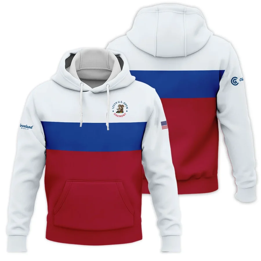 Hoodie Shirt Cleveland Golf 125th US Open Oakmont Blue Red Very Pale Blue Pattern HOUSG130724A01CLEHD