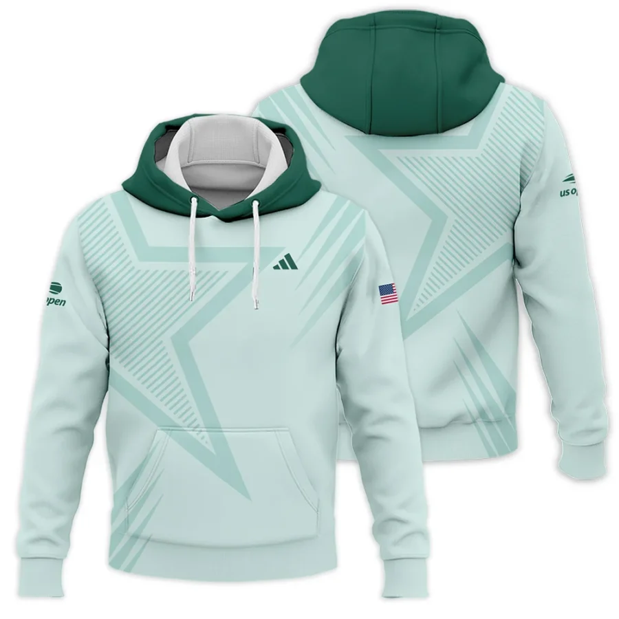 US Open Tennis Adidas Green Pastel Background Star Line Pattern Hoodie Shirt Style Classic