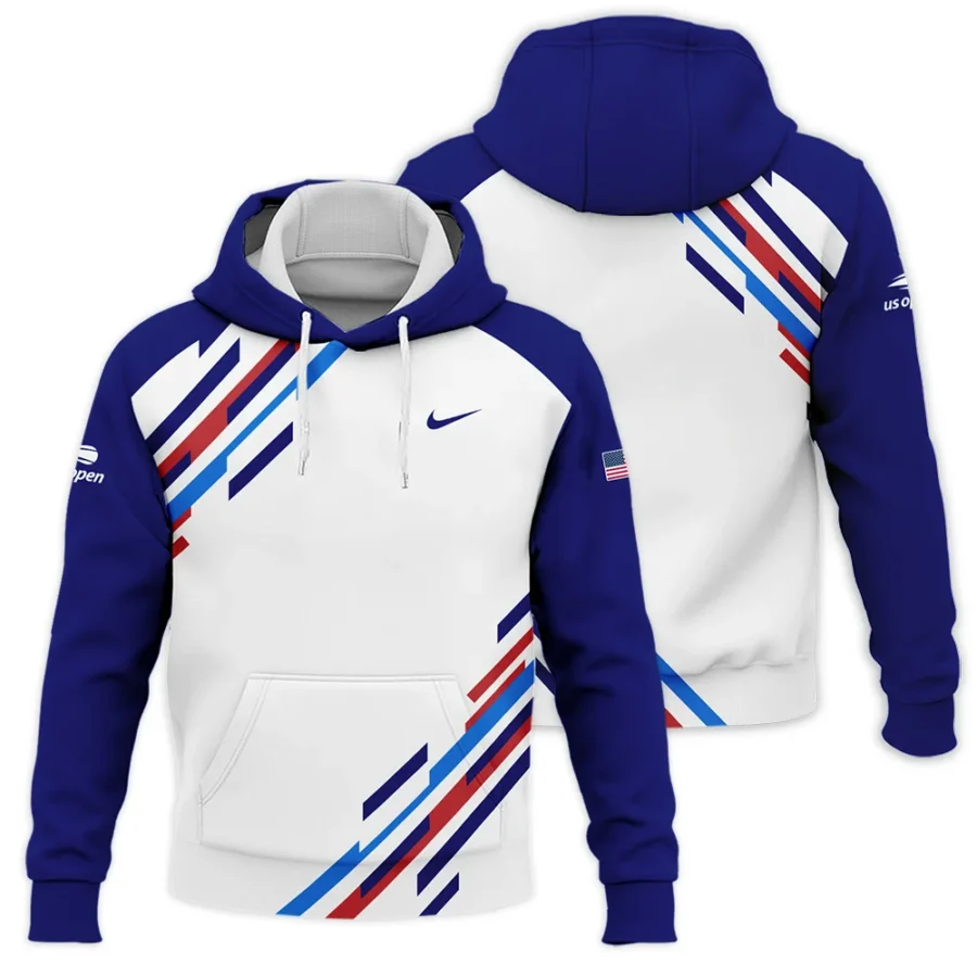 US Open Tennis Nike White Blue Red Line Color Background Hoodie Shirt Style Classic