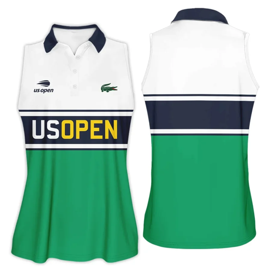 Women Tennis Sport Lacoste US Open Tennis Sleeveless Polo Shirt All Over Prints QTUSTM26724A2LCSPL