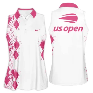 Light Pink Color Sport Tennis Nike US Open Tennis Sleeveless Polo Shirt All Over Prints QTUSTM26724A3NKSPL