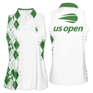 Blue Color Sport Tennis Ralph Lauren US Open Tennis Sleeveless Polo Shirt All Over Prints QTUSTM26724A3RLSPL