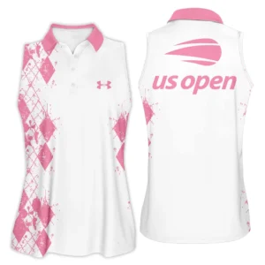 Green Color Sport Tennis Under Armour US Open Tennis Sleeveless Polo Shirt All Over Prints QTUSTM26724A3UASPL