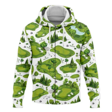 Special Golf Course Pattern Zipper Hoodie Shirt Rolex BLG110724A5ROXZHD