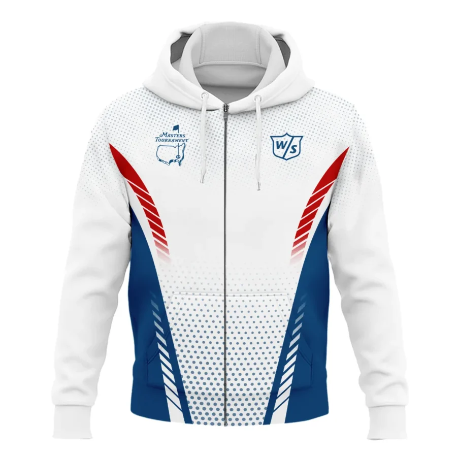 Collab Release Red White Blue Wilson Staff Masters Tournament Zipper Hoodie Shirt All Over Prints BLMT220724A1WSZHD