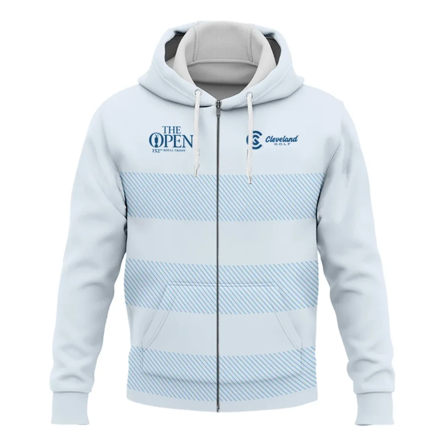 Special Release Cleveland Golf 152nd Open Championship Light Blue Background Line Pattern Zipper Hoodie Shirt All Over Prints HOTOP100724A01CLEZHD