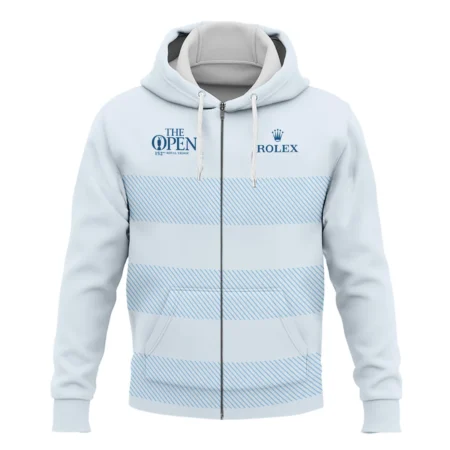 Special Release Rolex 152nd Open Championship Light Blue Background Line Pattern Zipper Hoodie Shirt All Over Prints HOTOP100724A01ROXZHD