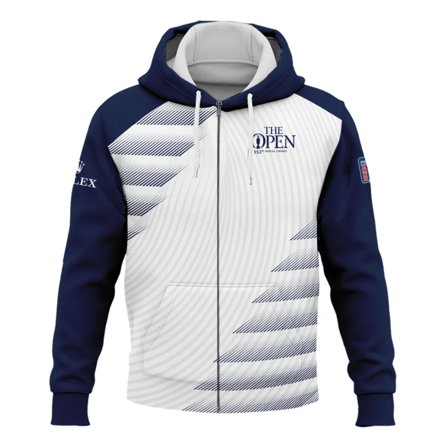 Rolex 152nd Open Championship Blue White Line Pattern Zipper Hoodie Shirt All Over Prints HOTOP280624A02ROXZHD