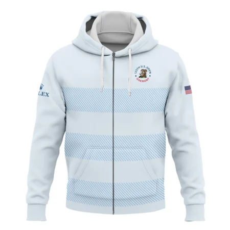 Zipper Hoodie Shirt Rolex 125th US Open Championship Light Blue Background Line Blue HOUSG120724A02ROXZHD