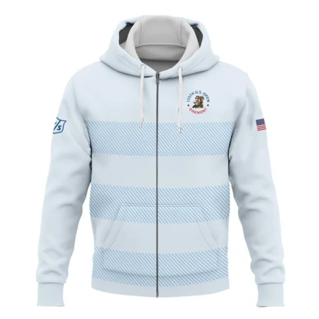 Zipper Hoodie Shirt Wilson Staff 125th US Open Championship Light Blue Background Line Blue HOUSG120724A02WSZHD