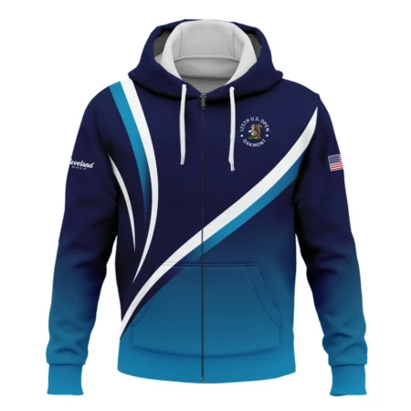 125th US Open Oakmont Zipper Hoodie Shirt Cleveland Golf Dark Blue Gradient White Background HOUSG130724A02CLEZHD