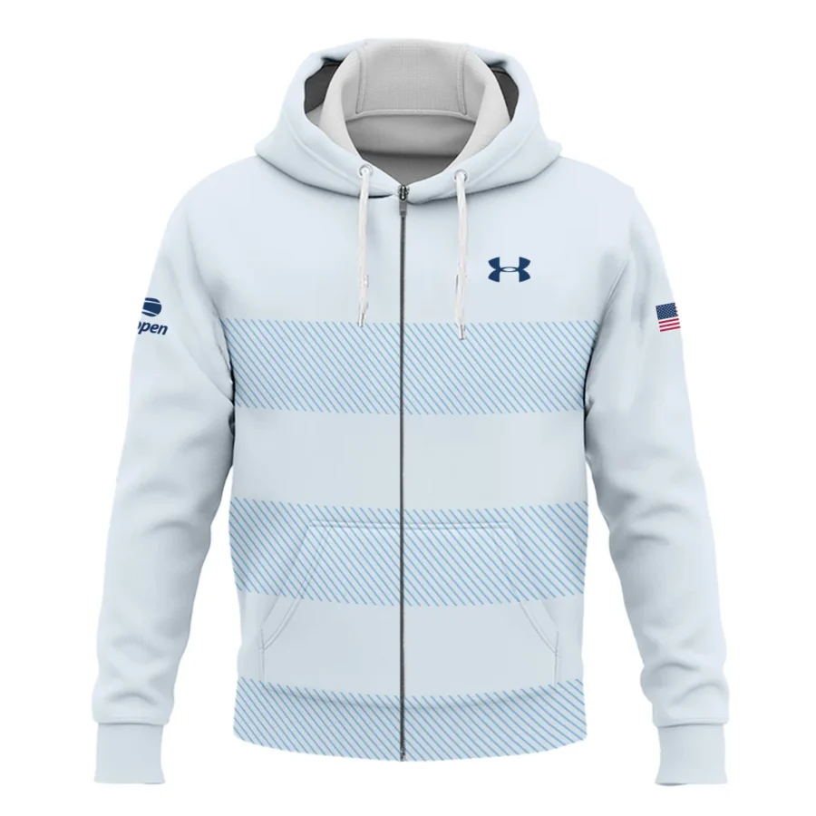 US Open Tennis Light Blue Background Line Under Armour Zipper Hoodie Shirt Style Classic