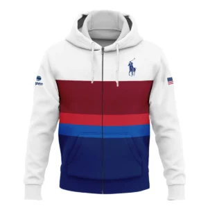 Ralph Lauren US Open Tennis White Blue Red Pattern Quarter-Zip Jacket Style Classic