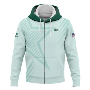 US Open Tennis Lacoste Green Pastel Background Star Line Pattern Hoodie Shirt Style Classic