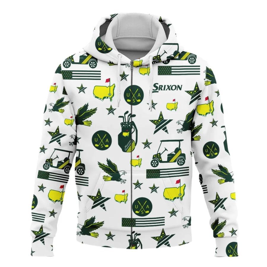 Golf Pattern Green Srixon Masters Tournament Zipper Hoodie Shirt All Over Prints QTMT180724A1SRZHD