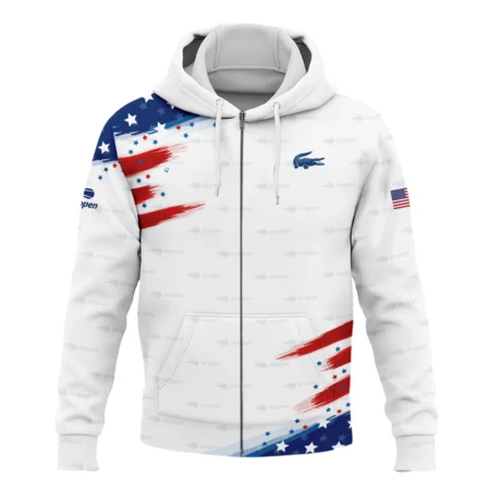 Flag American Lacoste US Open Tennis Zipper Hoodie Shirt All Over Prints QTUST260724A2LCZHD