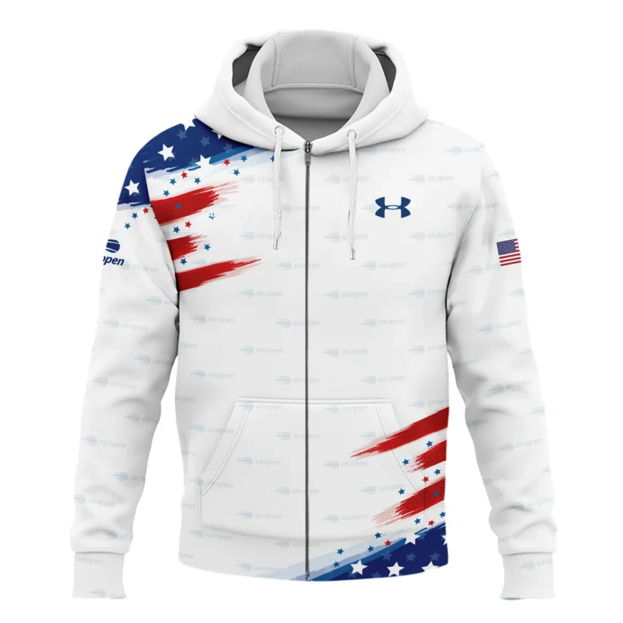 Flag American Under Armour US Open Tennis Zipper Hoodie Shirt All Over Prints QTUST260724A2UAZHD