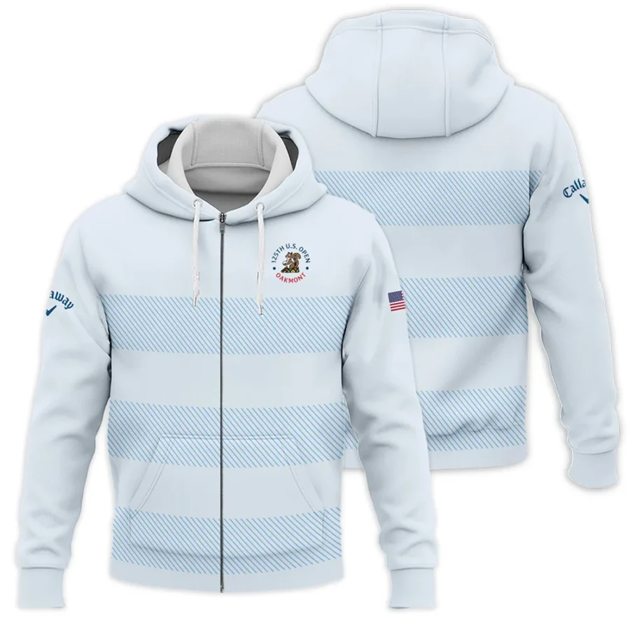 Zipper Hoodie Shirt Callaway 125th US Open Championship Light Blue Background Line Blue HOUSG120724A02CLWZHD