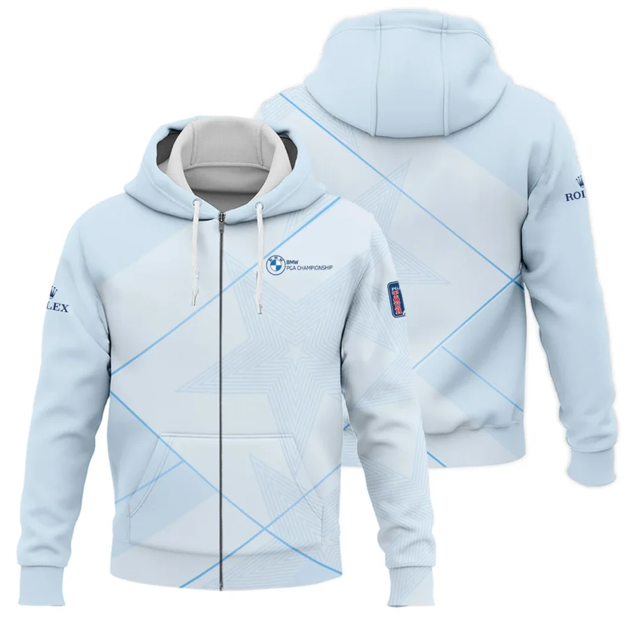 Light Blue Color Rolex BMW PGA Championship Zipper Hoodie Shirt All Over Prints QTBMW2407A1ROXZHD