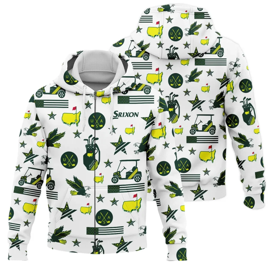 Golf Pattern Green Srixon Masters Tournament Zipper Hoodie Shirt All Over Prints QTMT180724A1SRZHD