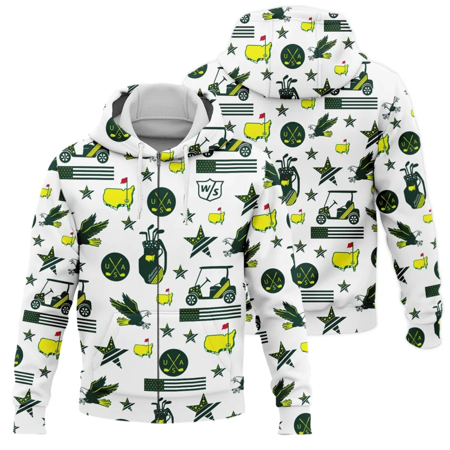 Golf Pattern Green Wilson Staff Masters Tournament Zipper Hoodie Shirt All Over Prints QTMT180724A1WSZHD