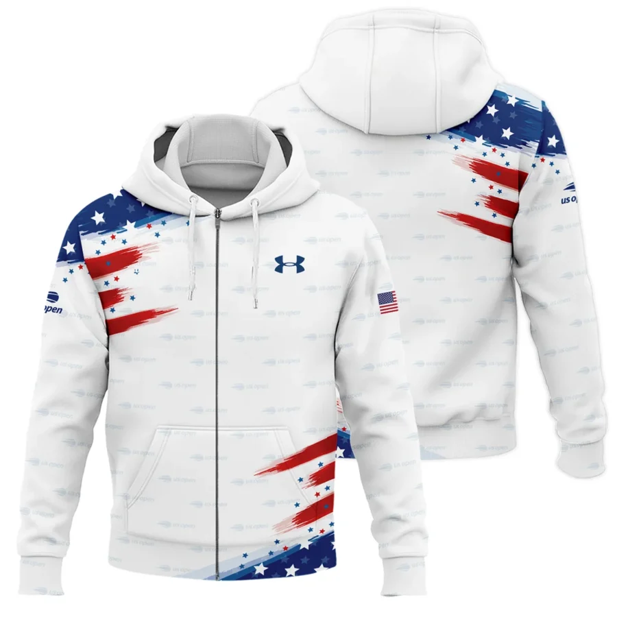 Flag American Under Armour US Open Tennis Zipper Hoodie Shirt All Over Prints QTUST260724A2UAZHD