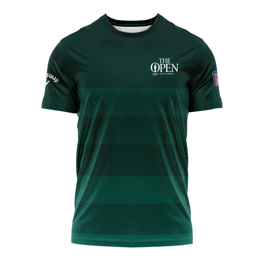 152nd Open Championship Callaway Dark Green Gradient Line Pattern Performance T-Shirt All Over Prints HOTOP280624A01CLWTS