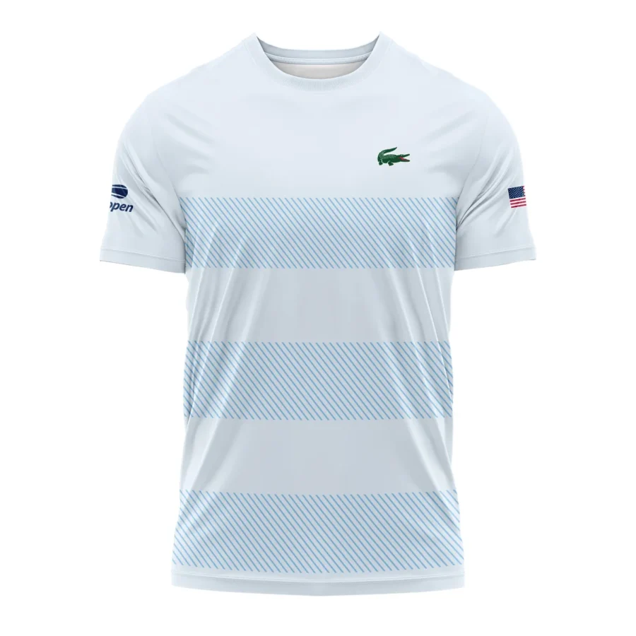 US Open Tennis Light Blue Background Line Lacoste Performance T-Shirt Style Classic