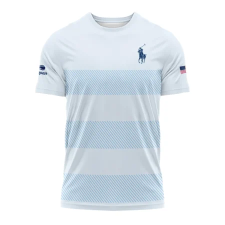 US Open Tennis Light Blue Background Line Ralph Lauren Performance T-Shirt Style Classic