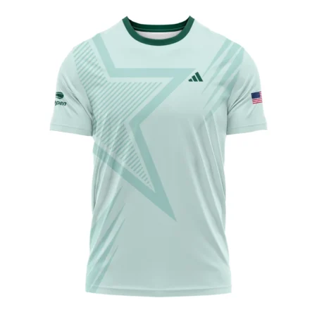 US Open Tennis Adidas Green Pastel Background Star Line Pattern Performance T-Shirt Style Classic