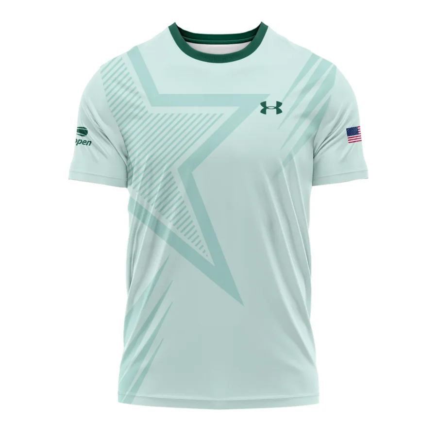 US Open Tennis Under Armour Green Pastel Background Star Line Pattern Performance T-Shirt Style Classic