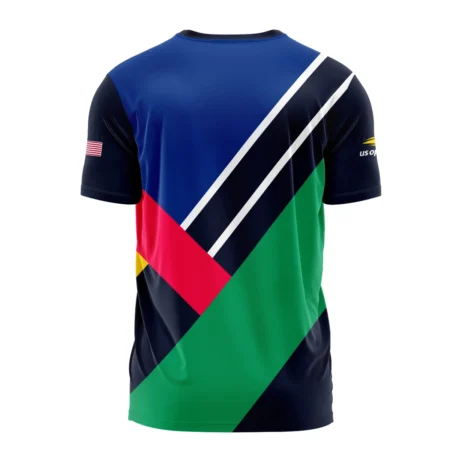 Lacoste US Open Tennis Dark Blue Green Red Background Performance T-Shirt Style Classic