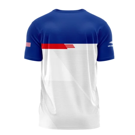 Under Armour US Open Tennis Blue Red White Line Pattern Performance T-Shirt Style Classic