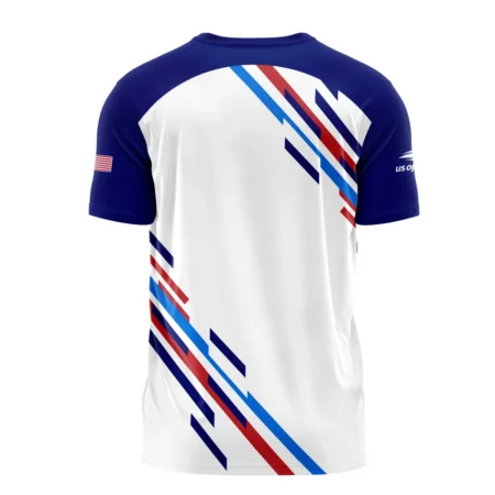 US Open Tennis Adidas White Blue Red Line Color Background Performance T-Shirt Style Classic