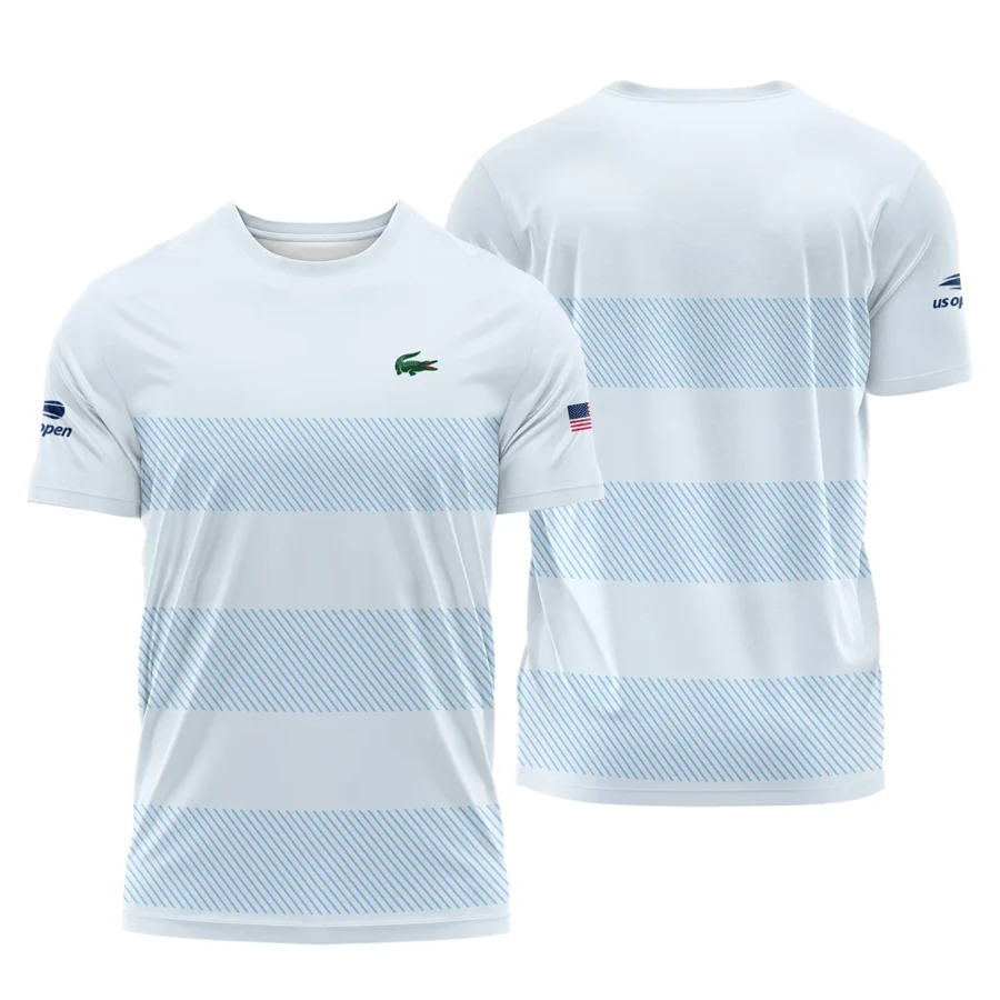 US Open Tennis Light Blue Background Line Lacoste Performance T-Shirt Style Classic