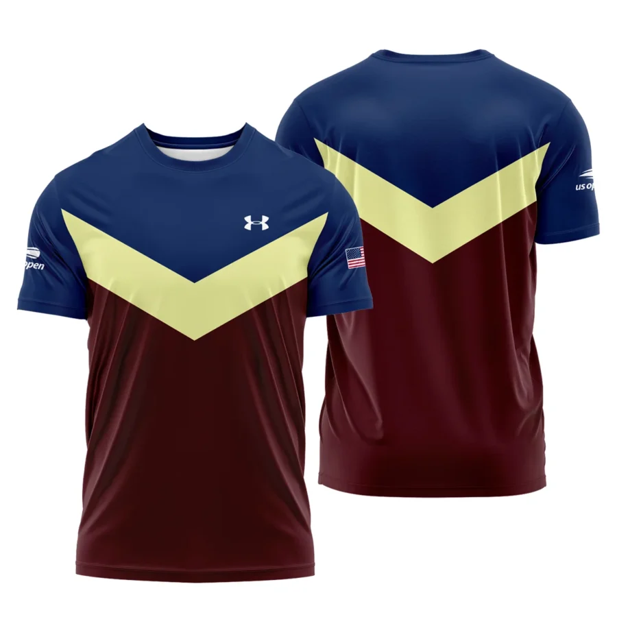 Under Armour US Open Tennis Blue Red Yellow Background Performance T-Shirt Style Classic