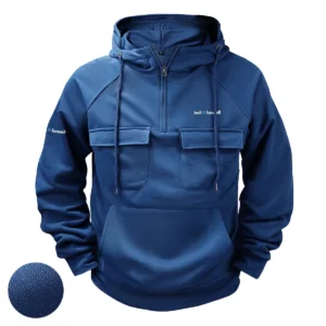 Special Release Nature Photography x Bell & Howell Brand Tactical Quarter Zip Hoodie BLNP170724A1BH - Blue