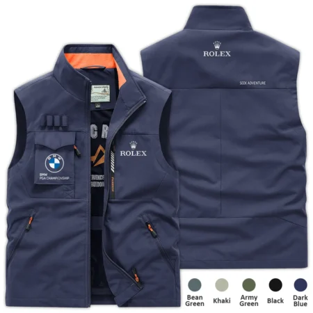 Dark Blue Sport Fashion Rolex BMW PGA Championship Outdoor Sleeveless Vest QTBMW290724A1ROX