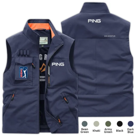 Dark Blue Sport Fashion Ping PGA Tour Outdoor Sleeveless Vest QTPGA290724B1PI