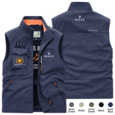 Dark Blue Sport Fashion Rolex Presidents Cup Outdoor Sleeveless Vest QTPR290724A1ROX