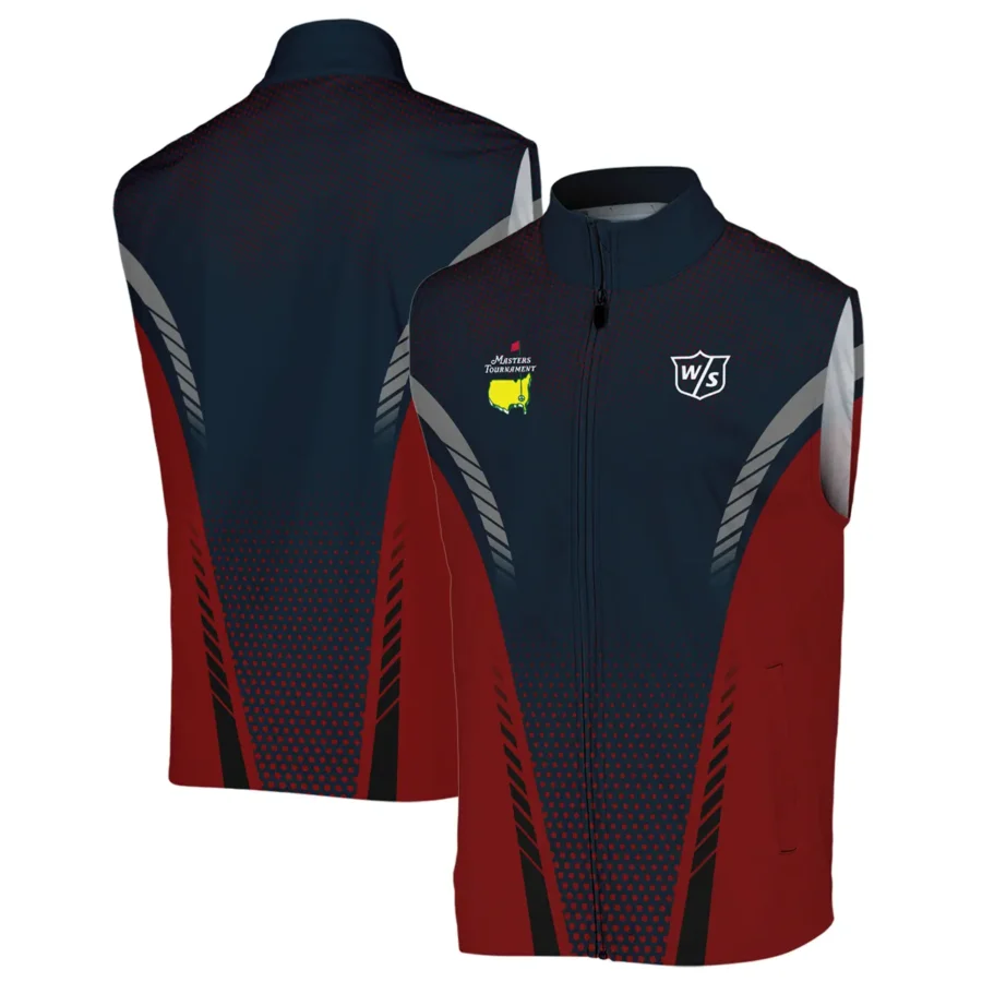 Collab Release Dark Blue Red Wilson Staff Masters Tournament Sleeveless Jacket All Over Prints BLMT220724A2WSSJK