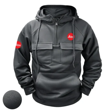 Special Release Nature Photography x Leica Brand Tactical Quarter Zip Hoodie BLNP170724A1LC - Gray