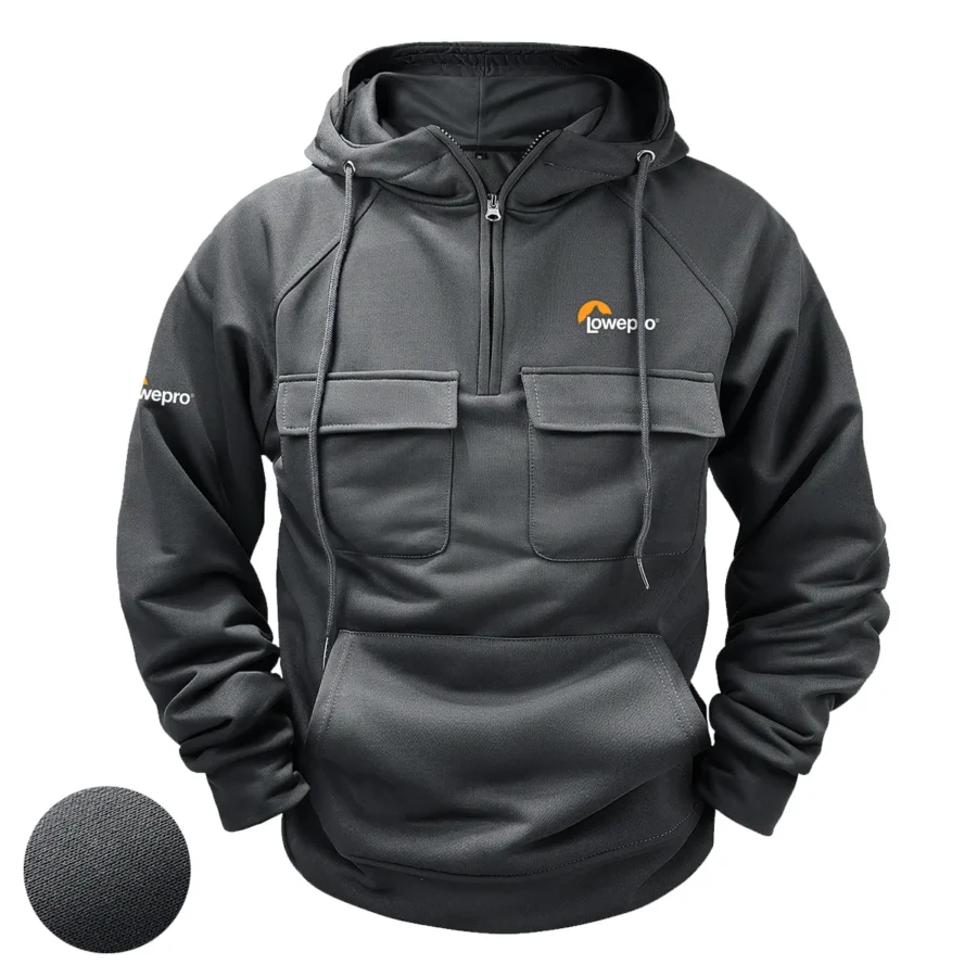 Special Release Nature Photography x Lowepro Brand Tactical Quarter Zip Hoodie BLNP170724A1LP - Gray