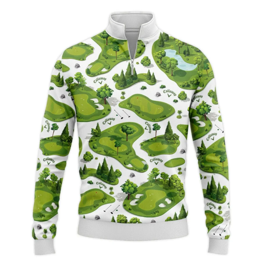 Special Golf Course Pattern Quarter Zip Jacket Shirt Callaway BLG110724A5CLWSWZ