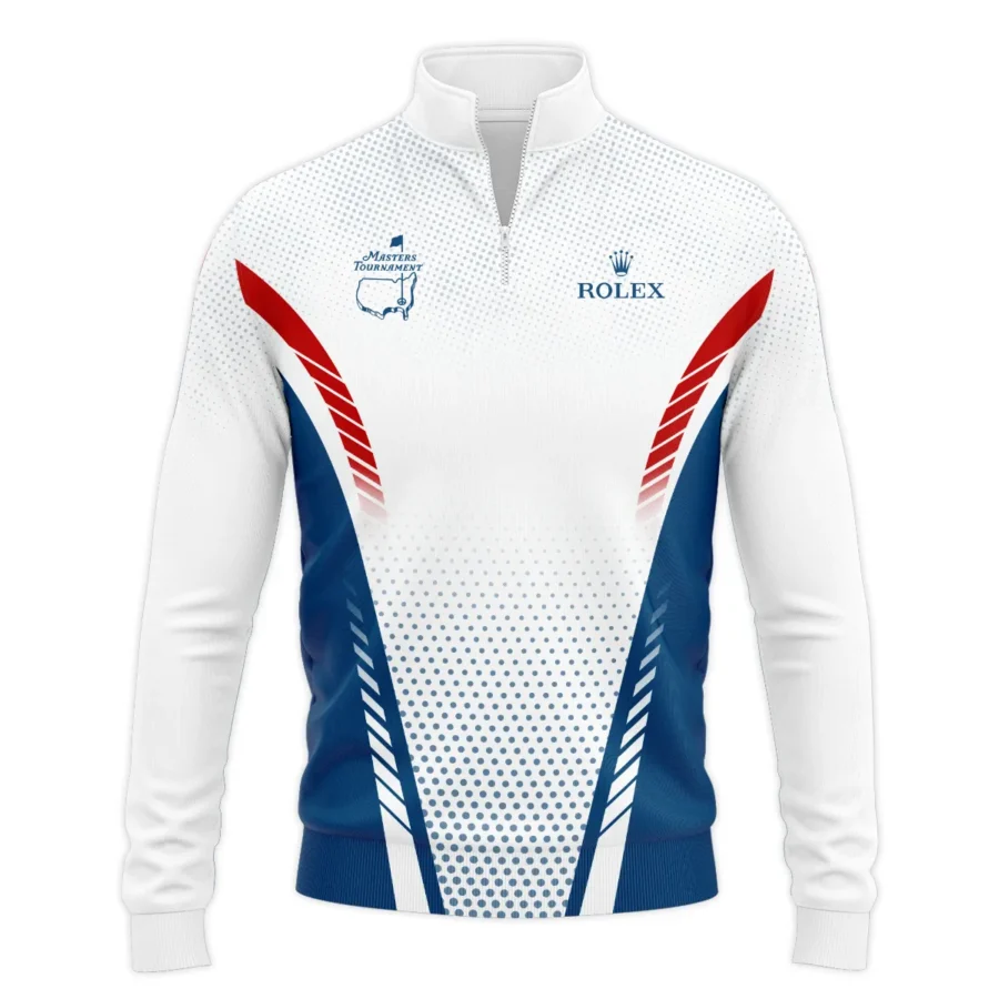 Collab Release Red White Blue Rolex Masters Tournament Quarter-Zip Jacket All Over Prints BLMT220724A1ROXSWZ