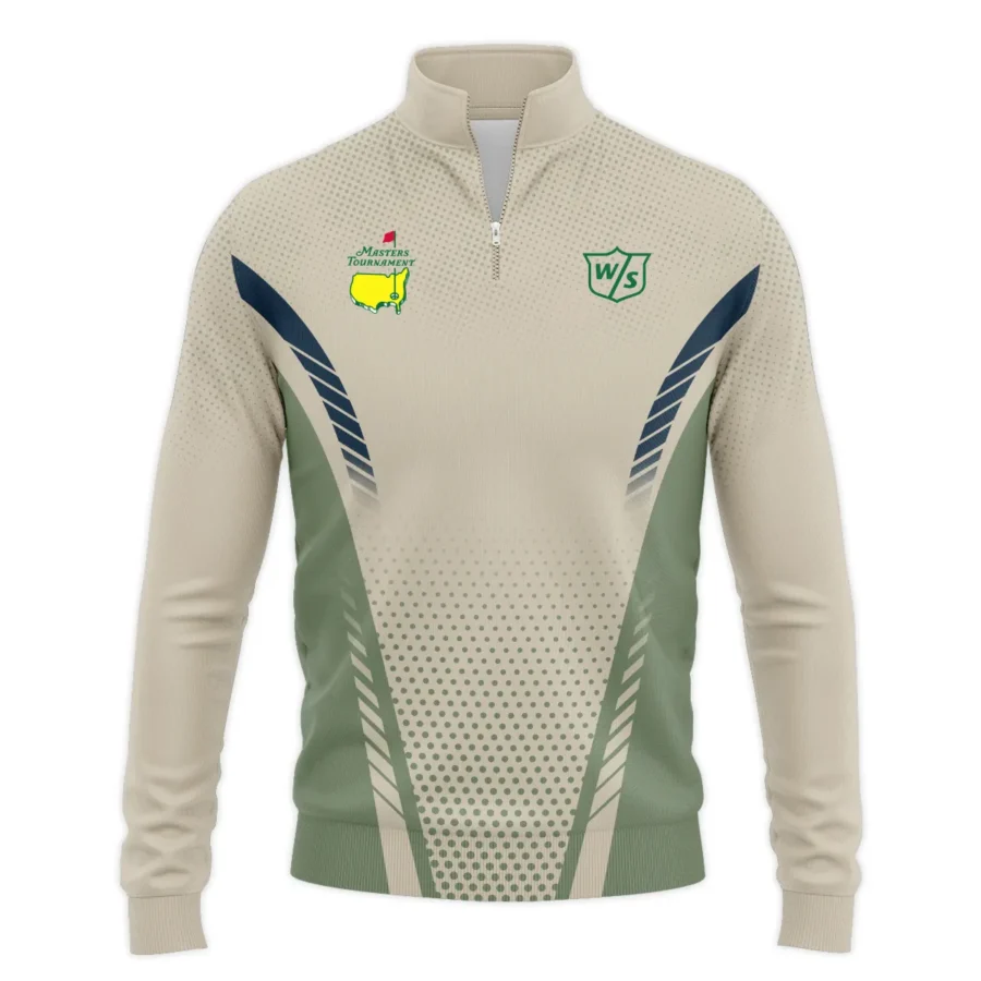 Collab Release Tan Green Wilson Staff Masters Tournament Quarter-Zip Jacket All Over Prints BLMT220724A3WSSWZ