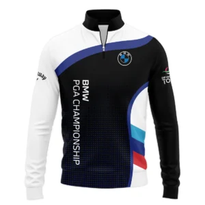 Zipper Hoodie Shirt Callaway BMW PGA Championship Black Background Halftone Blue Red HOBMW110724A01CLWZHD